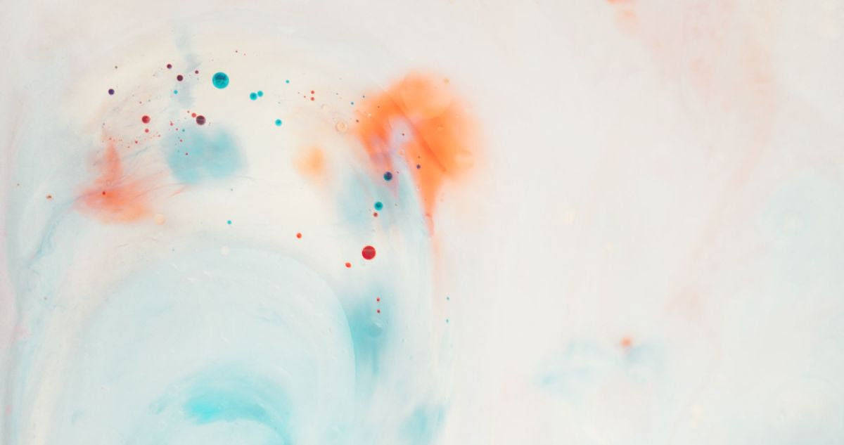 Abstract teal and orange watercolour pattern