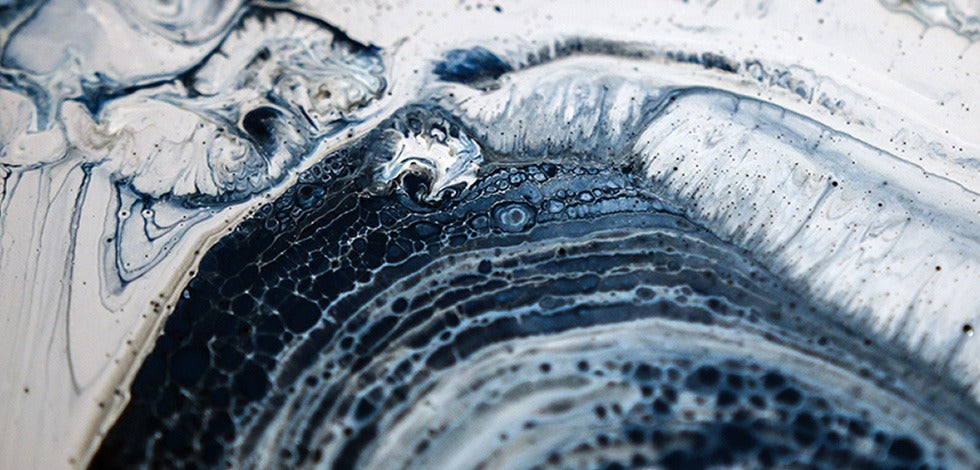 Abstract blue and white marbled pattern