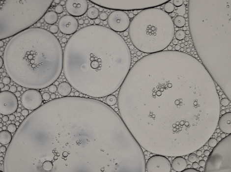 Macro photograph of oil bubbles