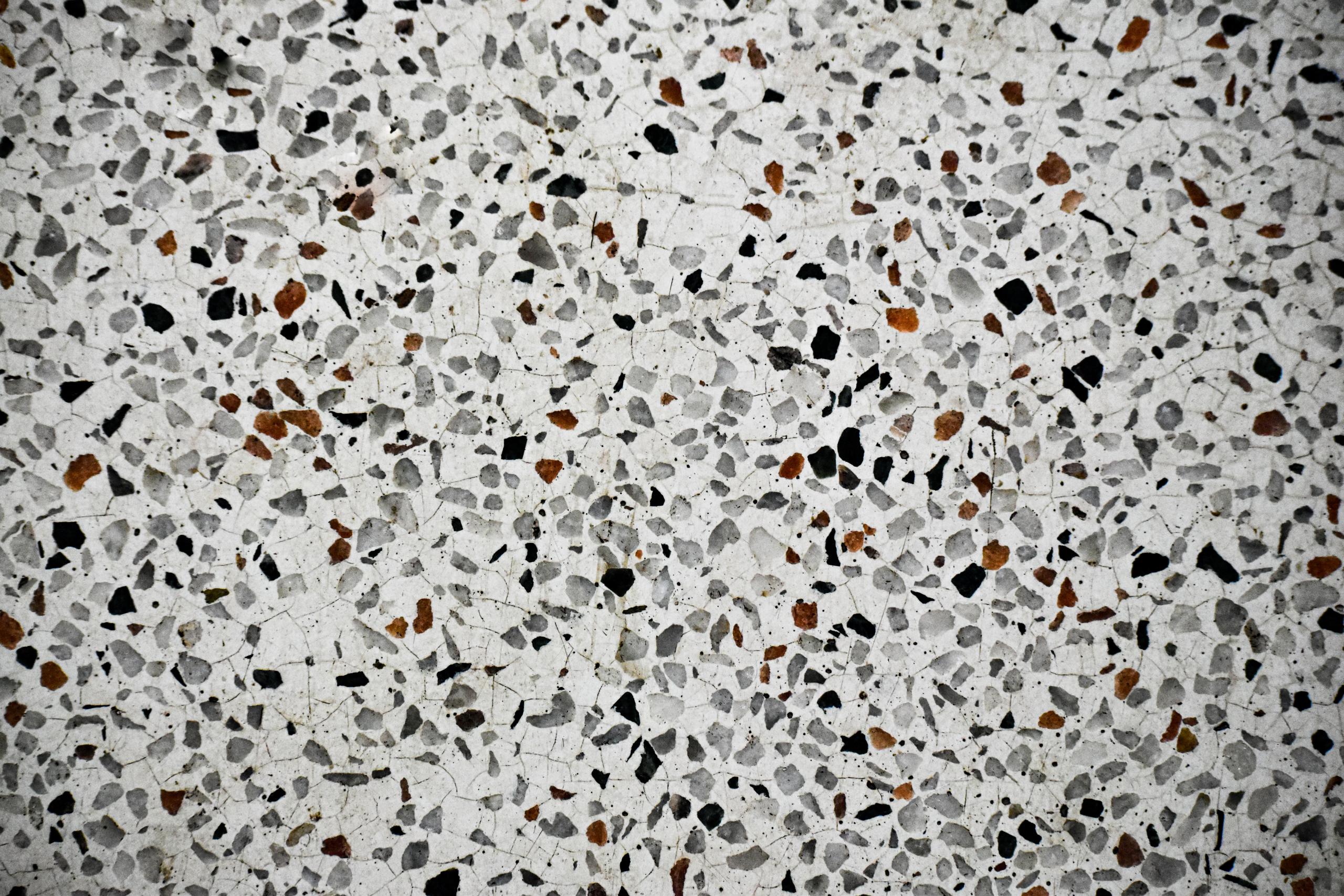 Speckled terrazzo surface