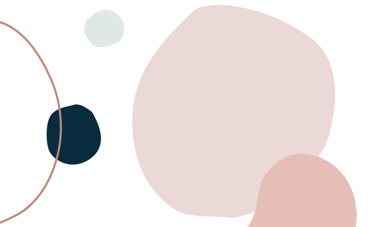 Abstract graphic of pink and navy shapes