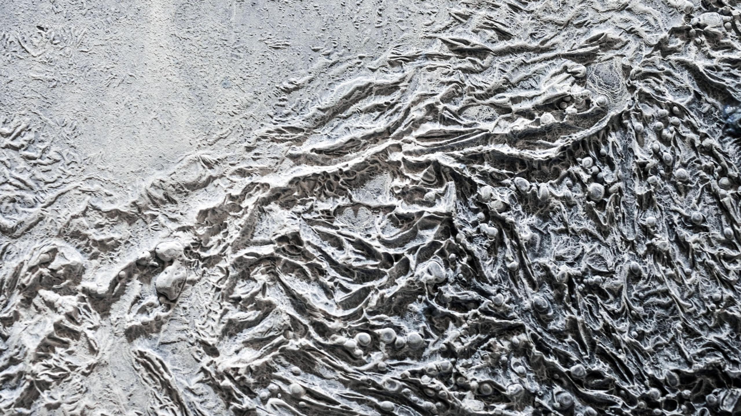Abstract crumpled silver texture