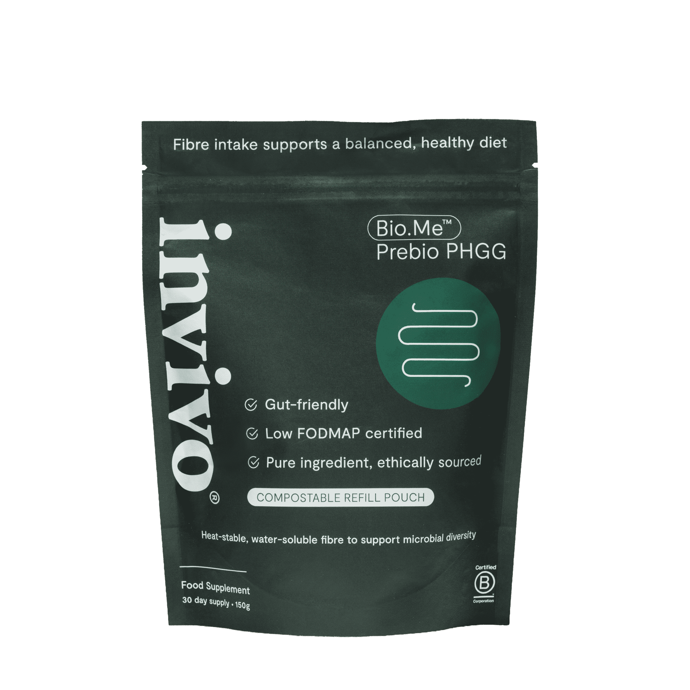 Bio.Me Prebio PHGG 150g Pouch. Prebiotic Fibre Powder Supplement.