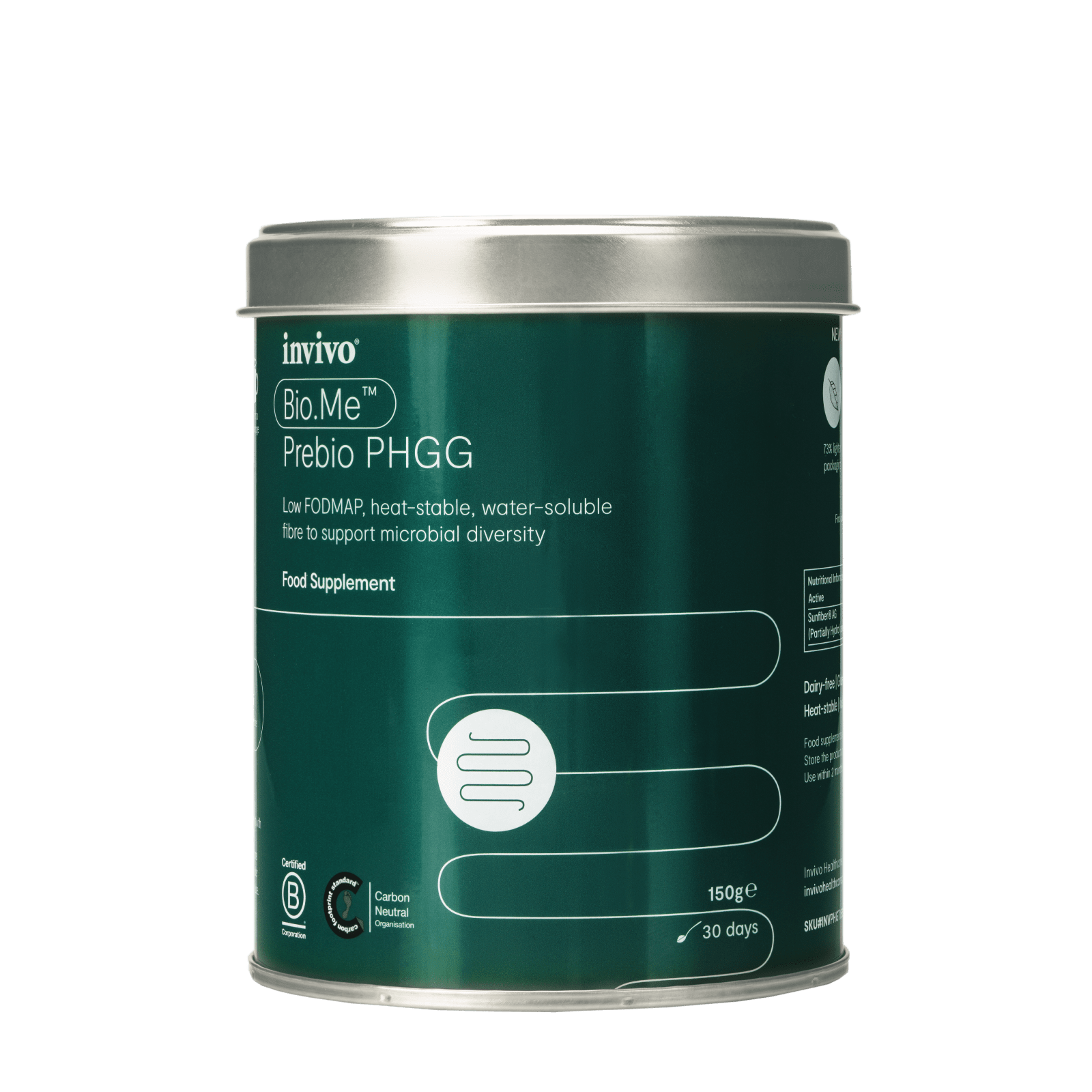 Bio.Me Prebio PHGG 150g Tin. Prebiotic Fibre Powder Supplement